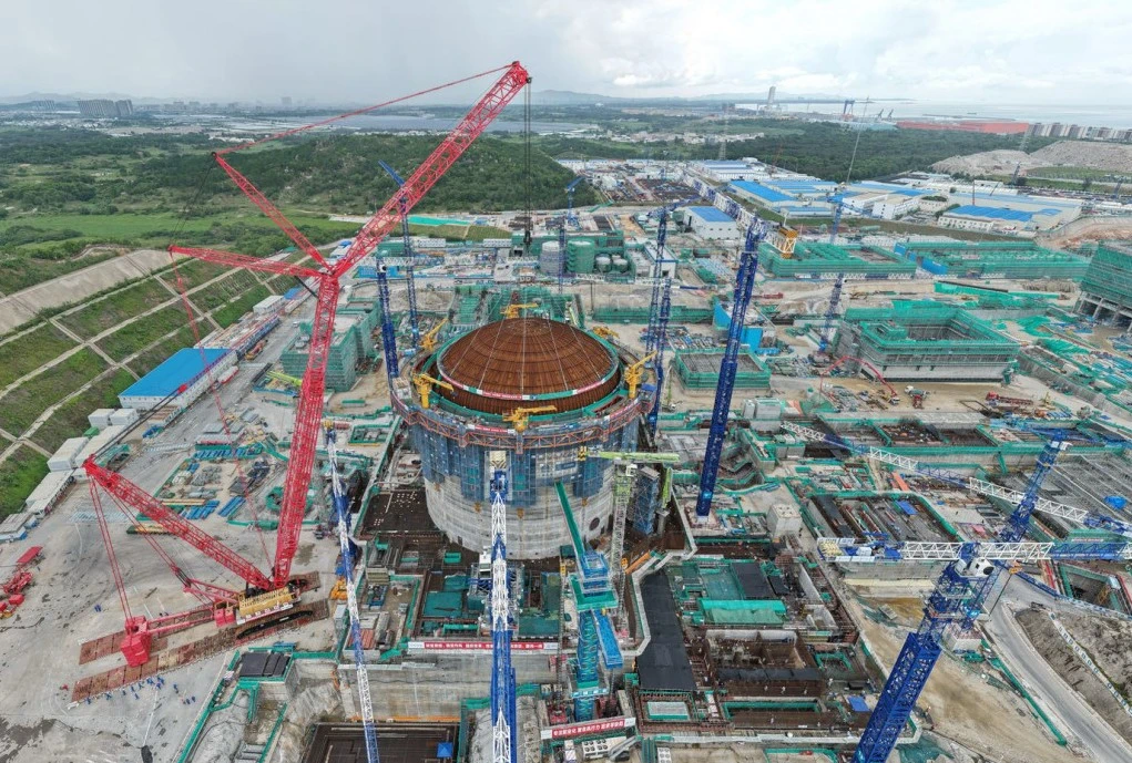 中廣核廣東陸豐核電項(xiàng)目6號(hào)機(jī)組完成穹頂?shù)跹b